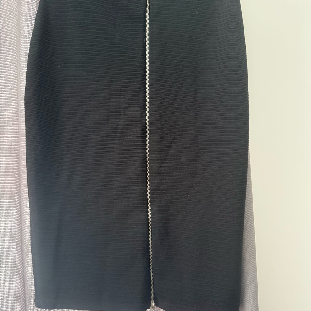 Attention Black Pencil Skirt with Zipper Detail